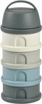 Béaba Melktoren - Baby Melkpoeder Doseerdoosjes - 4 Laagse Melkpoeder Toren - Babyvoeding Bewaarbakjes - BPA Vrije Poedertoren- Blauw Grijs