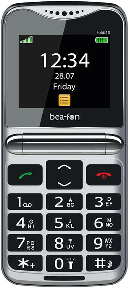 Beafon Fold10 Zilver, Zwart
