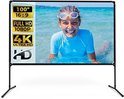 Beamerscherm met standaard, 100 inch buitenprojectiescherm en standaard, verdikt