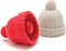 Beanie - red & grey - set 2 pcs