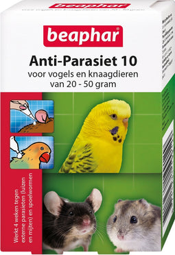 Beaphar Anti-Parasiet 10 Knaag/Vogel - Parasieten - 2 pip 20-50 Gram