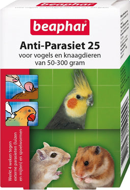 Beaphar Anti-Parasiet 25 Knaag/Vogel - Parasieten - 2 pip 50-300 Gram