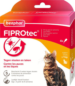 Beaphar Fiprotec Kat - Vlooienbestrijding - >1 kg - 4 Pipetten