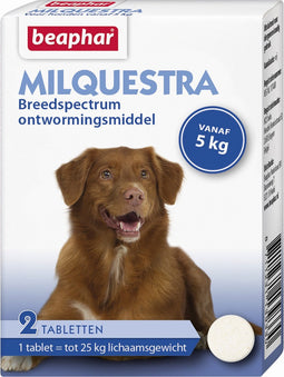 Beaphar Milquestra Ontworming Tabletten Hond 5 - 50 kg 2 tabletten
