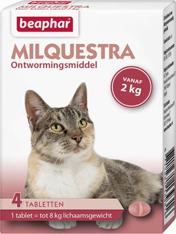 Beaphar Milquestra Ontworming Tabletten Kat 2 - 12 kg 4 tabletten