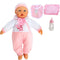 Beau Baby Babypop met Fles en Slabber, 40cm