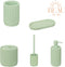 BEAU by Bo Badkamerset Bonbon Tandenborstelhouder, Zeepbakje, Zeepdispenser, Wattenhouder en Toiletborstel - Groen