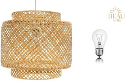 BEAU by Bo Hanglamp gevlochten bamboe met bijpassende gloeilamp