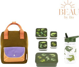 BEAU by Bo Sticky Lemon rugzak small + A Little Lovely Company back to school set Krokodillen