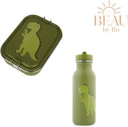 BEAU by Bo Trixie Back to School set - Lunchbox/Drinkfles 500ml - Mr. Dino