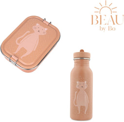 BEAU by Bo Trixie Back to School set - Lunchbox/Drinkfles 500ml - Mrs. Cat
