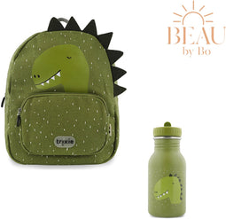 BEAU by Bo Trixie Back to School set - Rugzak/Drinkfles 350ml - Mr. Dino