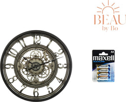 BEAU by Bo Wandklok Industrieel diameter 50 cm + 4xAA Alkaline batterijen