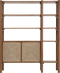 BEAU Chester acacia 2D-7V boekenrek - L124xD40xH150cm - Bruin