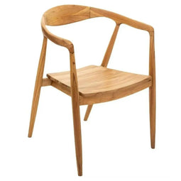 BEAU Koby houten armstoel - Set van 2 stuks - L61xD57xH77cm - Bruin