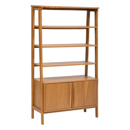 BEAU Macon eiken fineer 2D-4V boekenrek - L92xD39xH180cm - Bruin