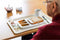 Theomatik multifunctioneel bord - Eten hulpmiddel - Anti-slip vakjes - Rood/wit