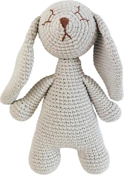 Bebemoss Ginger het Konijn - Knuffeldier - Knuffels - Handgemaakt Speelgoed - Biologisch Katoen - Babygift - Grijs