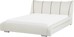 Beliani NANTES - Waterbed - Wit - Leer