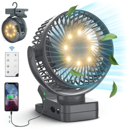 Vulpes Goods® Tech - Mini USB Ventilator PRO - Oplaadbare Tafelventilator - 3 Snelheden & Afstandsbediening - Premium Zwart