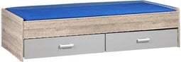 Bed met opbergruimte - 90x200 - Donker Grijs Hout - Inclusief alu lades -