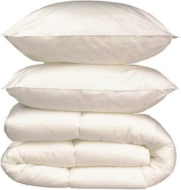 Beddengoedpakket microvezel - 1 warm dekbed 220x240 cm + 2 kussens 60x60 cm wit