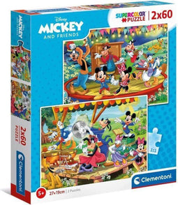 Clementoni - Puzzel - 2x60 Stukjes - Mickey en Vrienden - Puzzel Voor Kinderen