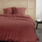 Bedset - TODAY - 123670 - 2 personen - 240x220cm - Effen katoenen gaas - Terracotta