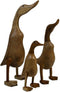 Beeld eend - Set van 3 - naturel - Bamboe/teak