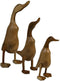 Beeld eend - Set van 3 - naturel - Bamboe/teak