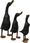 Beeld eend - zwart - bamboe - set van 3