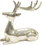 Beeld Hert 25x10x25 cm liggend zilver