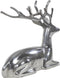 Beeld hert 30x18x 30 cm liggend zilver