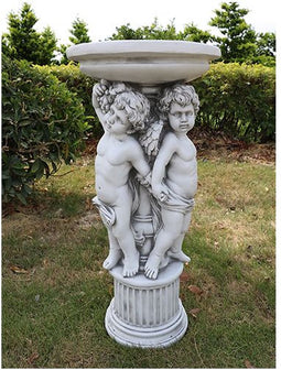 Beeld sokkel engelen met schaal