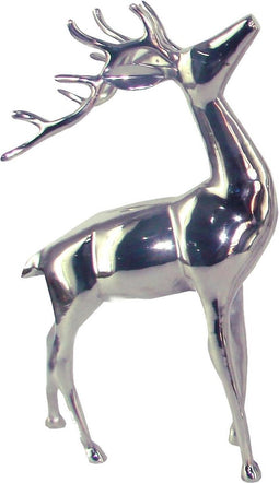 Beeld staand Hert 28x13x41 cm zilver