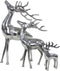 Beeld staand Hert 28x13x41 cm zilver