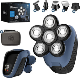 Beeperfect 6-in-1 Scheerapparaat Mannen - Trimmer - Draadloos Nat en Droog Scheren - 6 Opzetstukken - Skullshaver