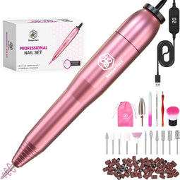 Beeperfect® Elektrische Nagelvijl Prime Edition - Nagelfrees - Nagelvijl - Manicure en Pedicure set - 12 Bitjes en 60 Schuurrolletjes - 5 Extra Accessoires - 20.000RPM