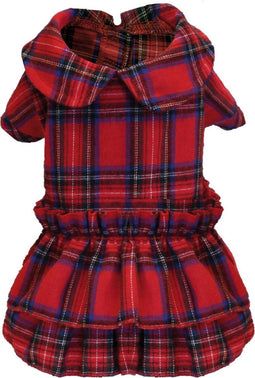 Croci Kerstjurk schotse ruit rood 40 cm