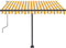 vidaXL - Luifel - handmatig - uittrekbaar - met - LED - 300x250 - cm - geel - en - wit