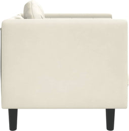 vidaXL Fauteuil met kussen fluweel crèmekleurig