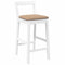 Barkrukken met kussens 2 stuks wit massief hout rubber