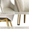 tectake® Eetkamerstoel Marilyn - Ergonomische Fluweelstoel - Gouden Poten - Creme