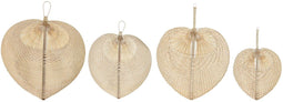 Wanddecoratie Home ESPRIT Lichtbruin Natuurlijk Waaier Tropisch (4 Onderdelen)