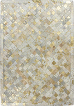 Beige Grijs vloerkleed - 120x170 cm - A-symmetrisch patroon Geruit - Modern