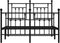 vidaXL - Bedframe - met - hoofd- - en - voeteneinde - metaal - zwart - 135x190 - cm