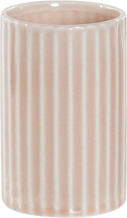Beker/tandenborstelhouder roze keramiek 12 cm - Badkamer accessoires