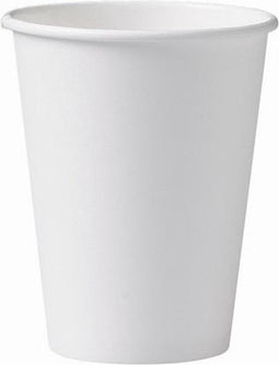Beker uit karton, 250 ml, diameter 90 mm, wit, doos van 1000 stuks