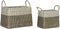 Basket spelset Home ESPRIT Wit Zwart Natuurlijk Zeegras Boho 44 x 25 x 38 cm (2 Onderdelen)