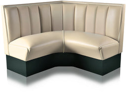 Bel Air Dinerbank Quarter Circle Booth HW-120-120 Off White